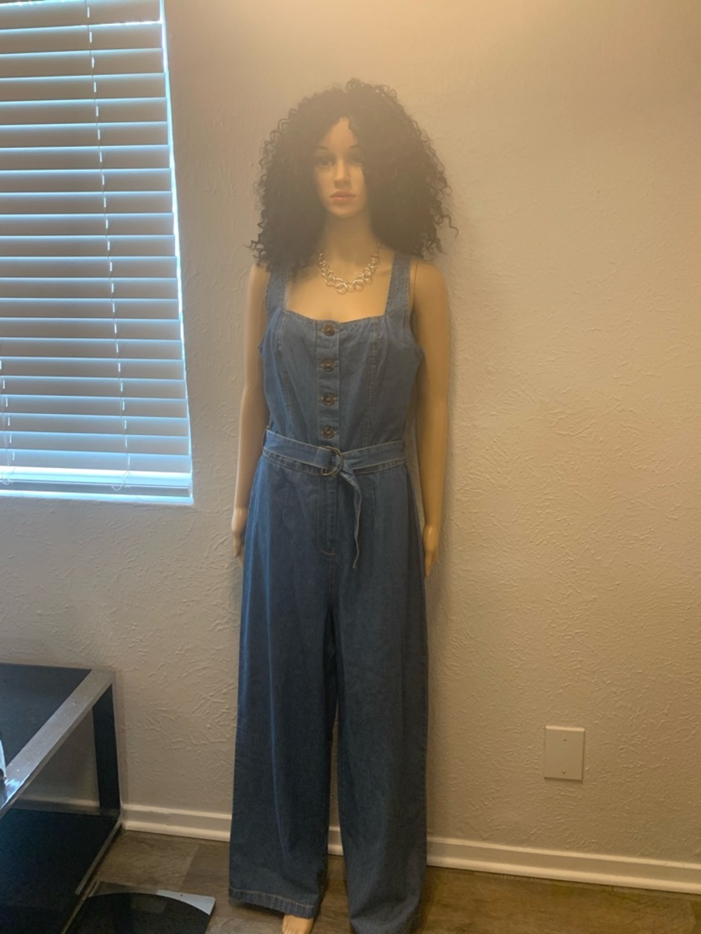 Sincerely Jules Blue Denim Wide-Leg Overalls